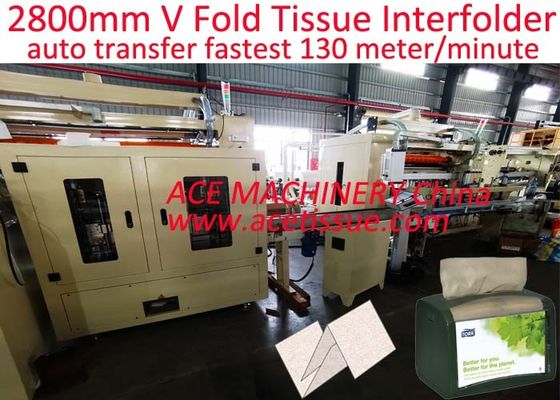 12000 Sheet/min Speed V Fold Facial Tissue Paper Production Line With Embossing System