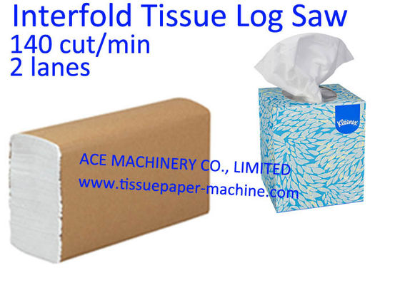 2 Channels Facial Tissue Paper Log Saw Machine